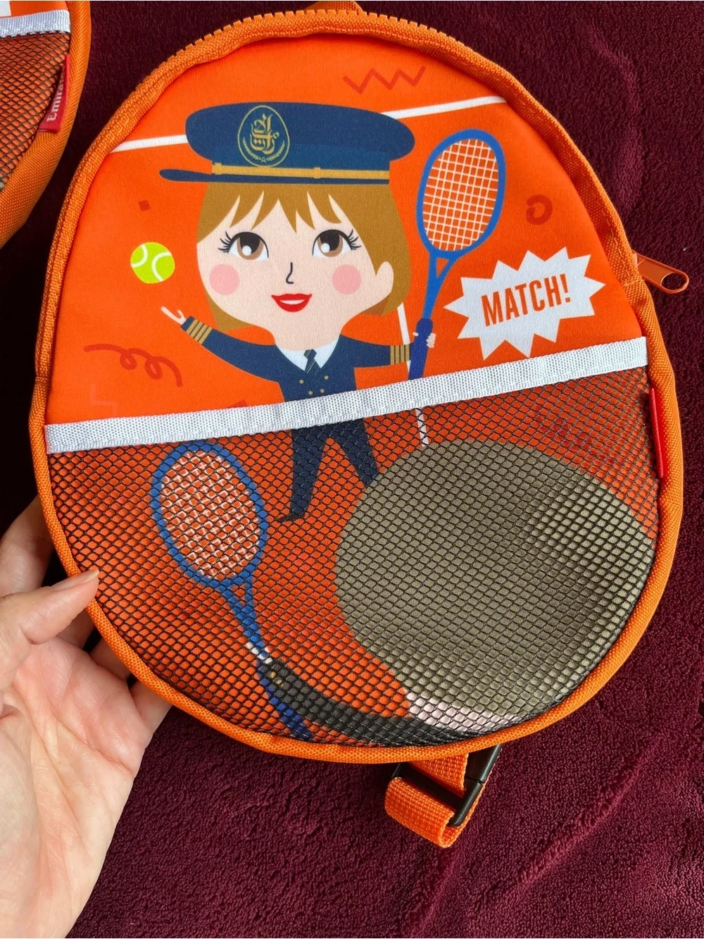 Orange Kids Paddle Set with Playful Character Graphic